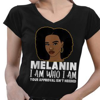Oheneba Melanin Afro Queen Black Girl Magic Pride V2 Women V-Neck T-Shirt - Seseable