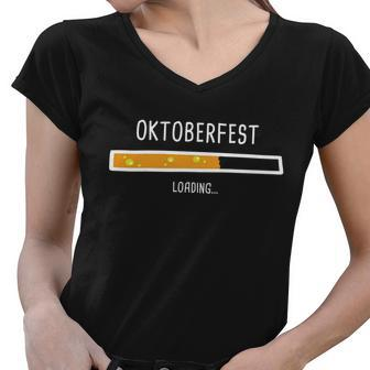 Oktoberfest Beer Loading Tshirt Women V-Neck T-Shirt - Monsterry UK