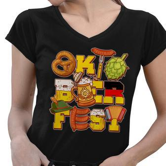 Oktoberfest Party Logo Women V-Neck T-Shirt - Monsterry UK