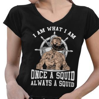 Once A Squid Women V-Neck T-Shirt - Monsterry