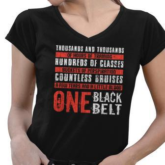 One Black Belt Funny Martial Arts Karate Taekwondo Graphic Women V-Neck T-Shirt - Thegiftio UK
