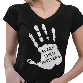 Orange Day Hand Every Child Matters Women V-Neck T-Shirt - Monsterry