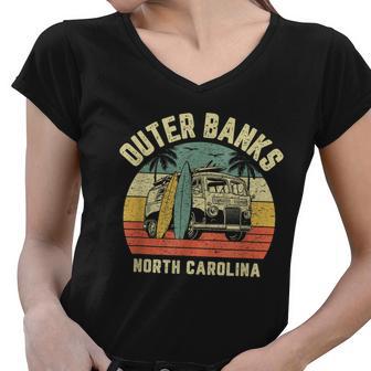 Outer Banks Shirt Retro Surfing Van Cool Pogue Life Surfer Tshirt Women V-Neck T-Shirt - Monsterry AU