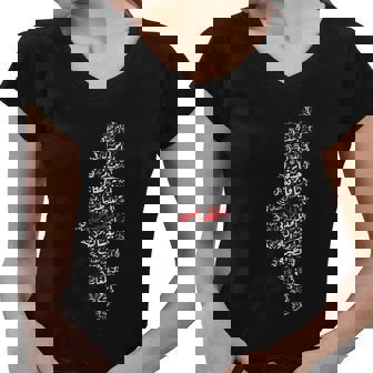 Palestinian Map With Cities Villages Calligraphy Palestine Gift Graphic Design Printed Casual Daily Basic Women V-Neck T-Shirt - Thegiftio