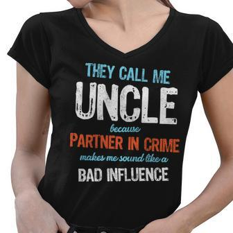 Partner In Crime Uncle Tshirt Women V-Neck T-Shirt - Monsterry