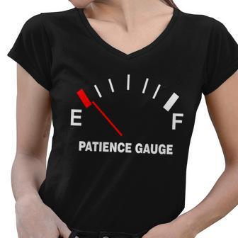 Patience Gauge Nearly Empty Women V-Neck T-Shirt - Monsterry CA