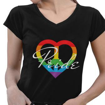 Peace Love Pride Lgbtq Awareness Pride Month Women V-Neck T-Shirt - Monsterry UK