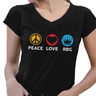 Peace Love Rbg Ruth Bader Ginsburg Tribute Tshirt Women V-Neck T-Shirt - Monsterry AU