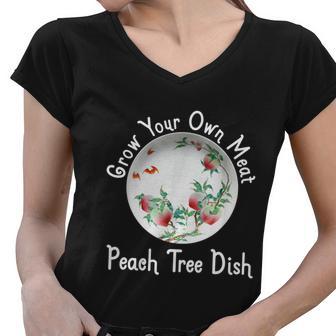 Peach Tree Dish Women V-Neck T-Shirt - Monsterry UK