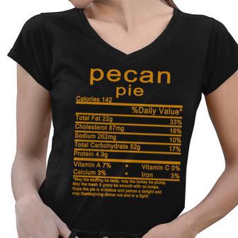 Pecan Pie Nutrition Facts Label Women V-Neck T-Shirt - Monsterry AU