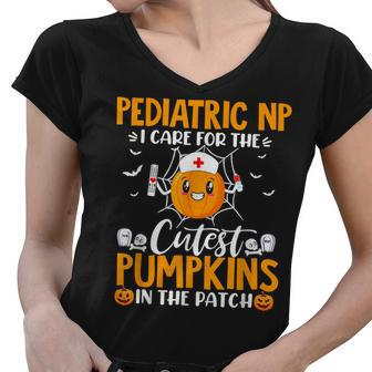 Pediatric Nurse Practitioner Halloween Party Nurse Squad Women V-Neck T-Shirt - Thegiftio UK