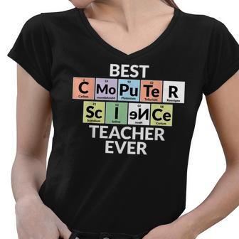 Periodic Table - Best Computer Science Teacher Ever Women V-Neck T-Shirt - Thegiftio UK