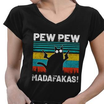 Pew Pew Madafakas V3 Women V-Neck T-Shirt - Monsterry