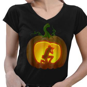 Photographer Pumpkin Halloween Shirt Women V-Neck T-Shirt - Thegiftio UK