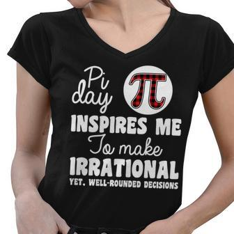 Pi Inspires Me Funny Pi Day 314 Tshirt Women V-Neck T-Shirt - Monsterry UK