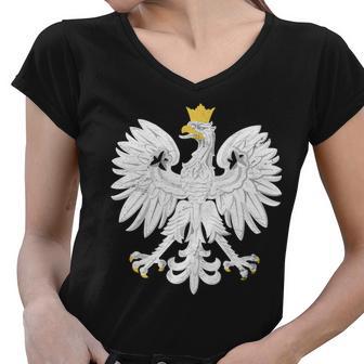 Poland Pride Vintage Eagle Tshirt Women V-Neck T-Shirt - Monsterry AU