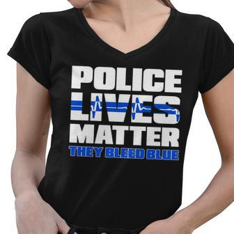 Police Lives Matter V2 Women V-Neck T-Shirt - Monsterry DE