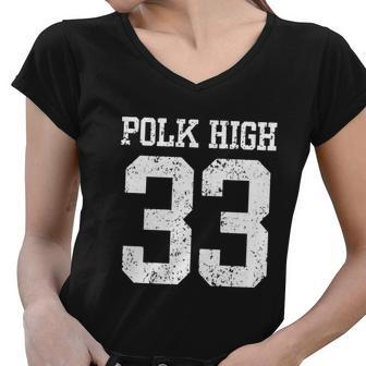Polk High Number Women V-Neck T-Shirt - Monsterry UK