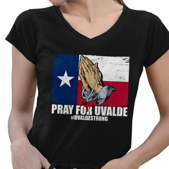 Pray For Uvalde Texas Strong Women V-Neck T-Shirt - Monsterry DE