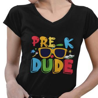 Prek Dude Glassess Back To School First Day Of School Women V-Neck T-Shirt - Monsterry