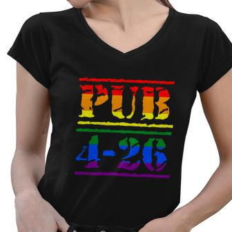 Pride Month Lgbt Pub 426 Rainbow Women V-Neck T-Shirt - Monsterry UK