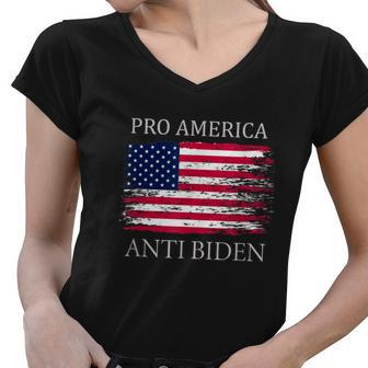 Pro America Anti Biden Flag Impeach Joe Biden Anti Biden Tshirt Women V-Neck T-Shirt - Monsterry DE