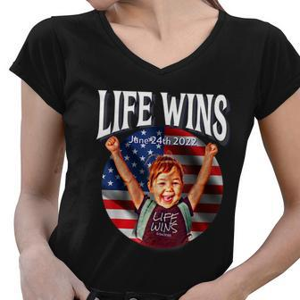 Pro Life Movement Right To Life Pro Life Advocate Victory V2 Women V-Neck T-Shirt - Monsterry CA