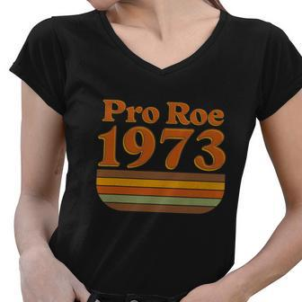 Pro Roe 1973 Retro Vintage Design Women V-Neck T-Shirt - Monsterry