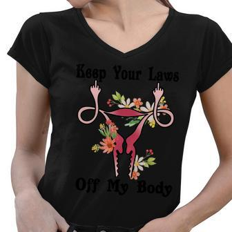 Pro Roe 1973 Uterus Womens Rights Pro Choice Women V-Neck T-Shirt - Monsterry