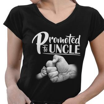 Promoted To Uncle Tshirt Women V-Neck T-Shirt - Monsterry