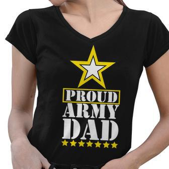 Proud Army Dad Star Logo Tshirt Women V-Neck T-Shirt - Monsterry