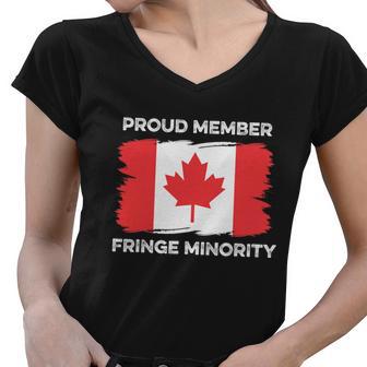 Proud Member Fringe Minority Canadian Truckers Canada Truck Tshirt Women V-Neck T-Shirt - Monsterry UK