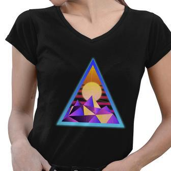 Psychedelics Triangle Tshirt Women V-Neck T-Shirt - Monsterry AU