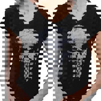Punisher Body Fit O Neck Casual Graphic Mens Women V-Neck T-Shirt - Thegiftio