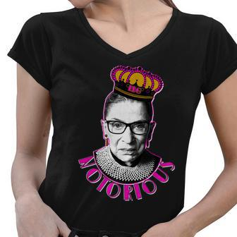 Queen Notorious Rbg Ruth Bader Ginsburg Tribute Women V-Neck T-Shirt - Monsterry AU