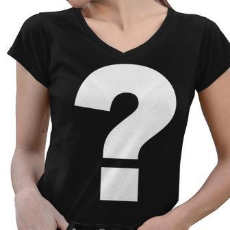 Question Mark Logo Tshirt Women V-Neck T-Shirt - Monsterry