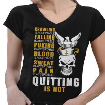 Quitting V2 Women V-Neck T-Shirt - Monsterry AU