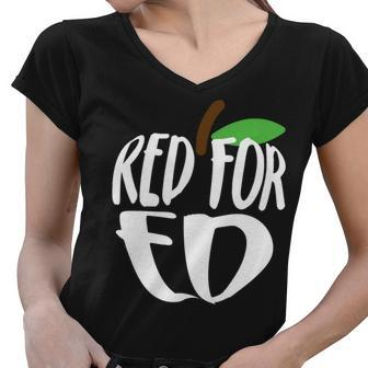 Red For Ed Arizona Teacher Women V-Neck T-Shirt - Monsterry UK