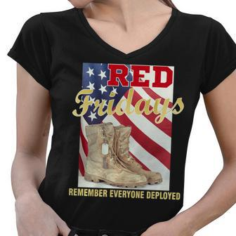 Red Fridays Remember Everyone Deployed Tshirt Women V-Neck T-Shirt - Monsterry