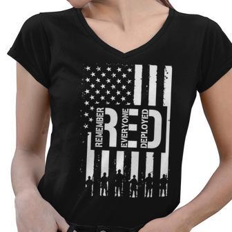 RED Remember Everyone Deployed Red Friday Tshirt Women V-Neck T-Shirt - Monsterry