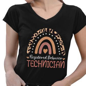 Registered Behavior Technician Rbt Behavioral Aba Therapist Graphic Design Printed Casual Daily Basic Women V-Neck T-Shirt - Thegiftio UK