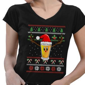 Reinbeers Funny Reindeer Beer Christmas Xmas Graphic Design Printed Casual Daily Basic Women V-Neck T-Shirt - Thegiftio UK