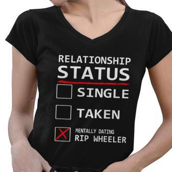 Relationship Status Rip Women V-Neck T-Shirt - Monsterry