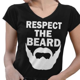 Respect The Beard Tshirt Women V-Neck T-Shirt - Monsterry CA