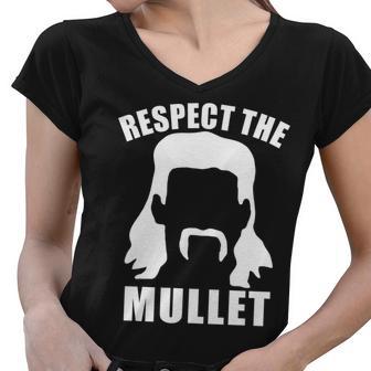 Respect The Mullet Tshirt Women V-Neck T-Shirt - Monsterry CA