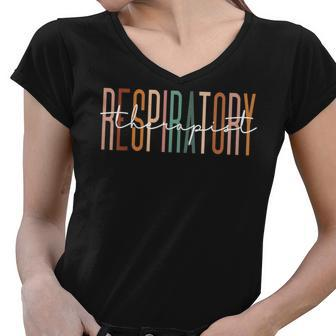 Respiratory Therapist Therapy Lung Doctor Appreciate Women V-Neck T-Shirt - Thegiftio UK