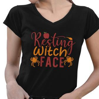 Resting Witch Face Halloween Quote V6 Women V-Neck T-Shirt - Monsterry AU