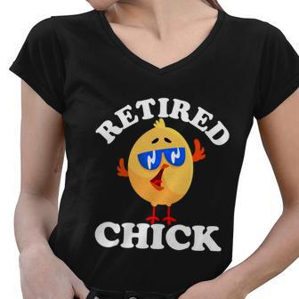 Retired Chick Nurse Chicken Retirement 2021 Colleague Funny Gift Women V-Neck T-Shirt - Monsterry AU