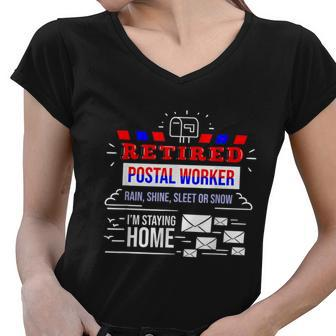 Retired Post Office Postal Worker Retirement Postman V2 Women V-Neck T-Shirt - Thegiftio UK