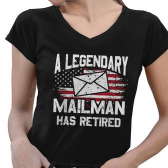 Retired Postal Worker Mailman Postman Post Office V2 Women V-Neck T-Shirt